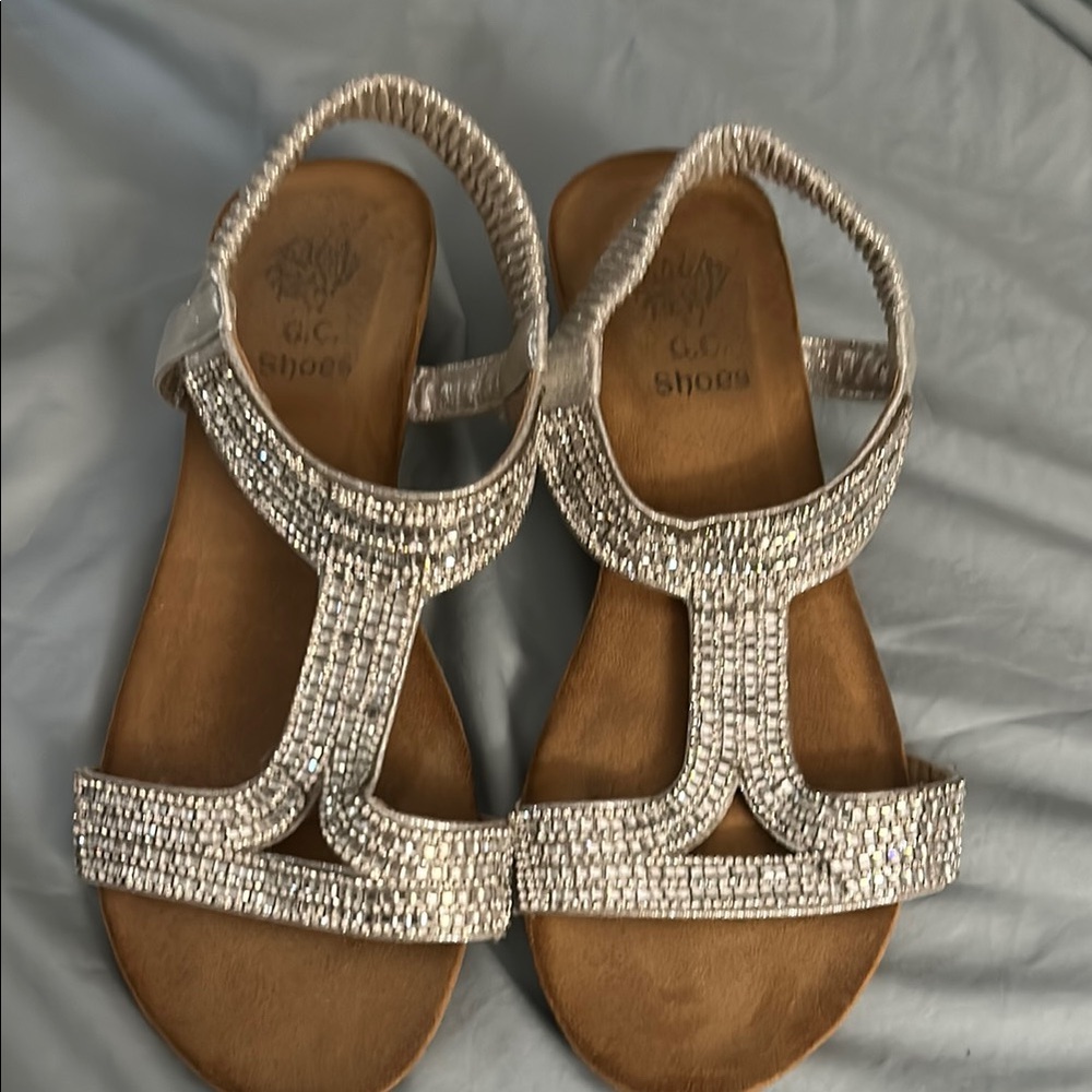 Rhinestone Wedge Sandal